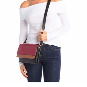 *RARE* Kooba tri flap Napa leather crossbody